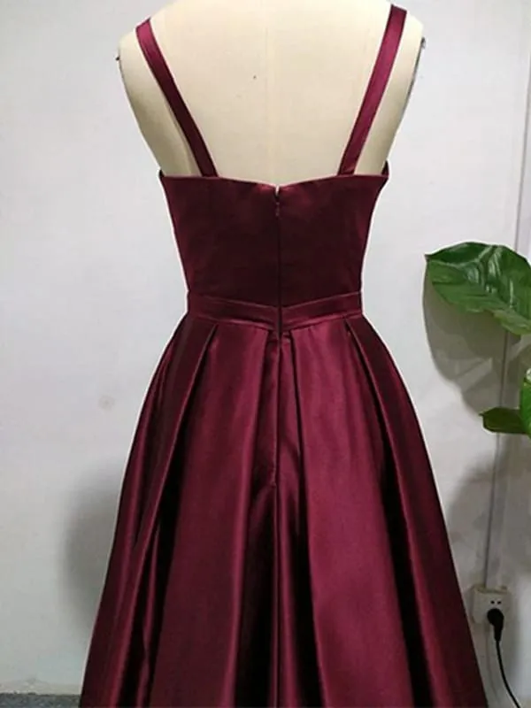 A-Line Sexy Red Quinceanera Formal Evening Dress V Neck Sleeveless Sweep \ Brush Train Jersey