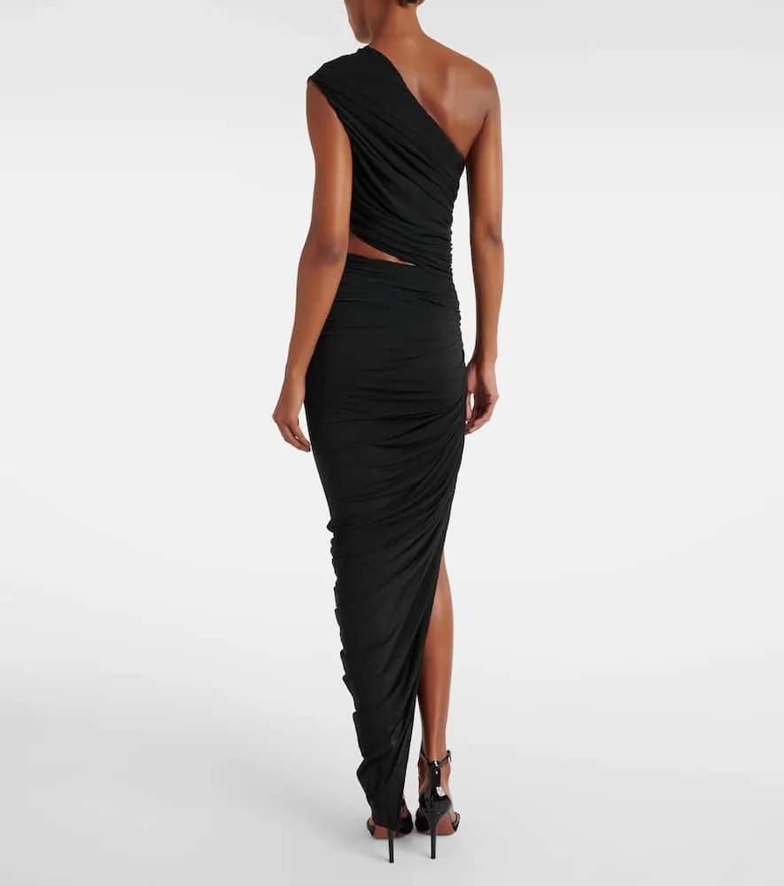 Alaia Cutout ruched jersey midi dress