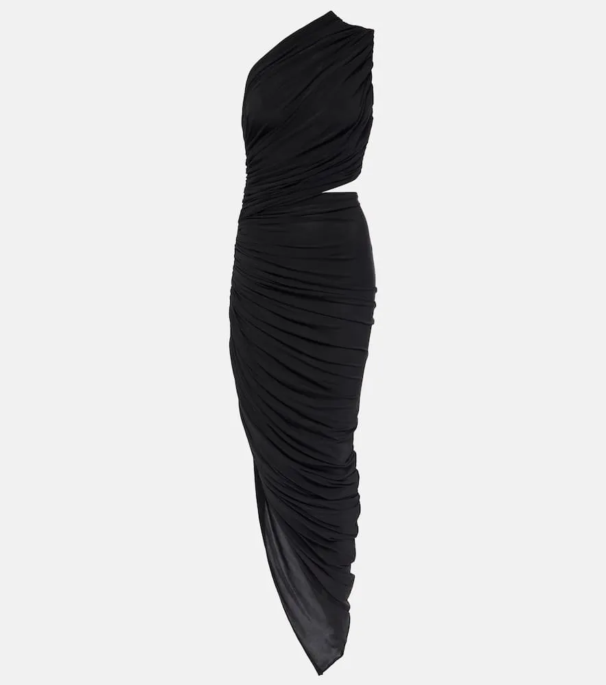 Alaia Cutout ruched jersey midi dress