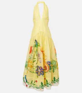 Al√É¬©mais Dahlia floral linen-blend maxi dress