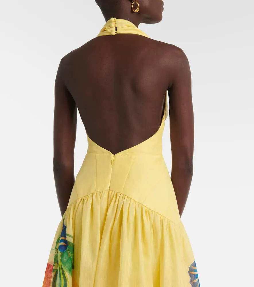 Al√É¬©mais Dahlia floral linen-blend maxi dress