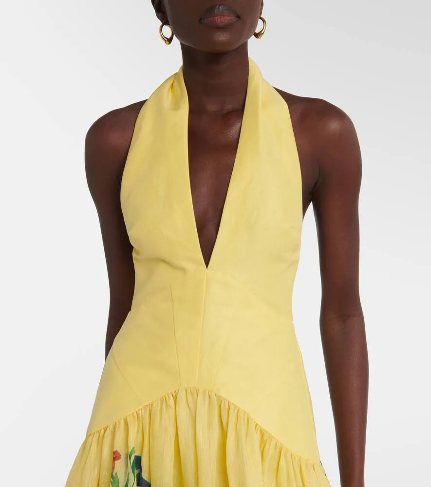 Al√É¬©mais Dahlia floral linen-blend maxi dress