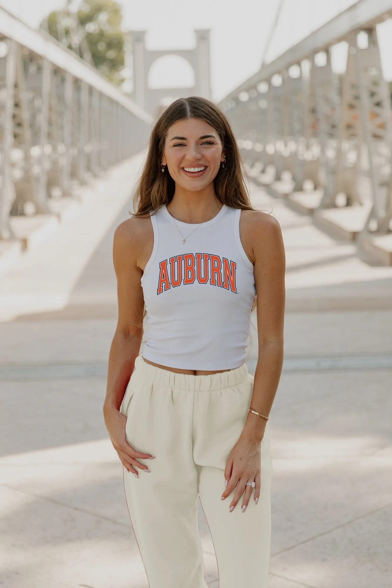 AUBURN TIGERS LET'S PLAY ESSENTIAL RIBBED CROP TANK BY MADI PREWETT TROUTT