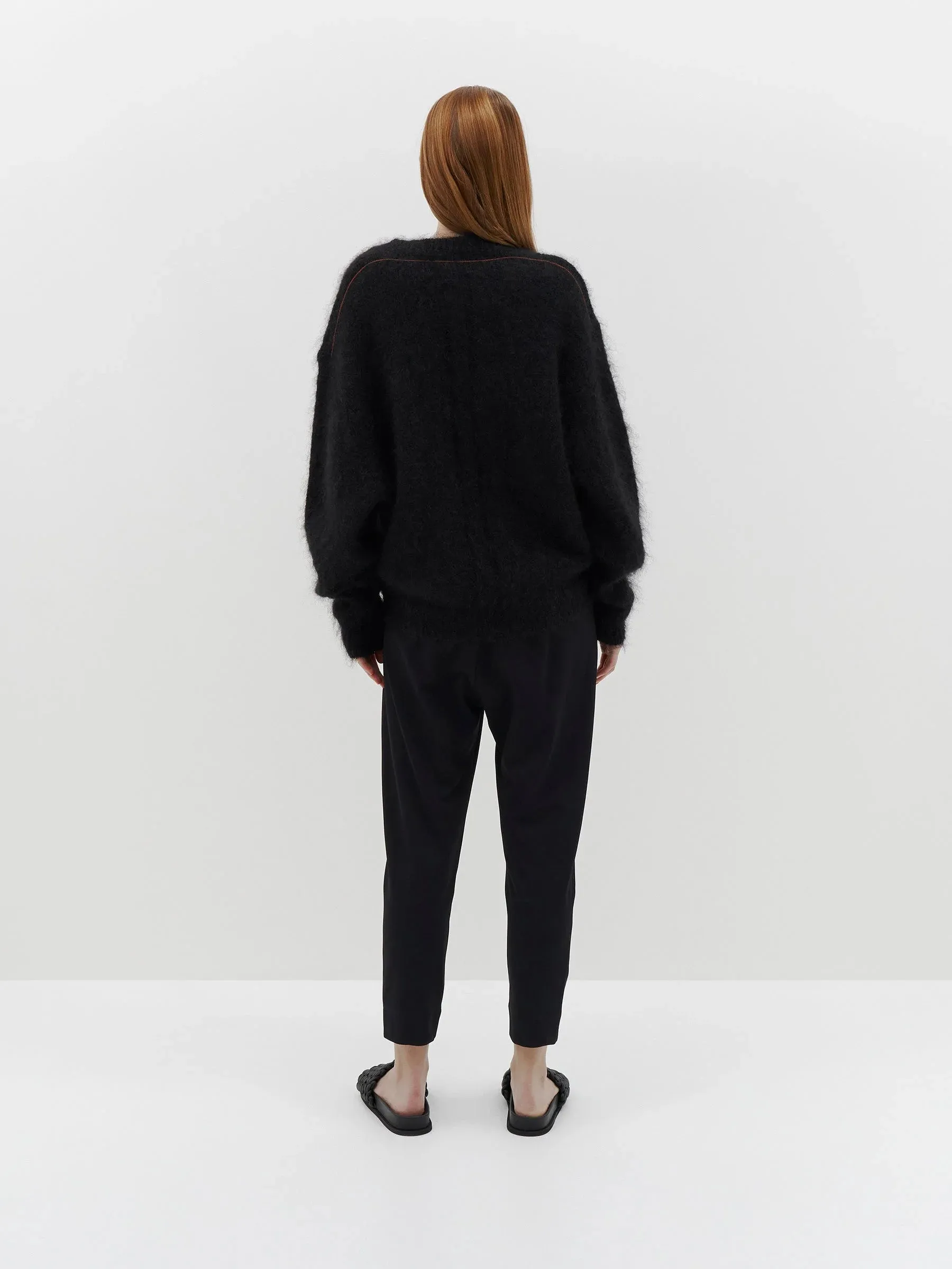 Bassike Stretch Twill Tapered Pant - Black