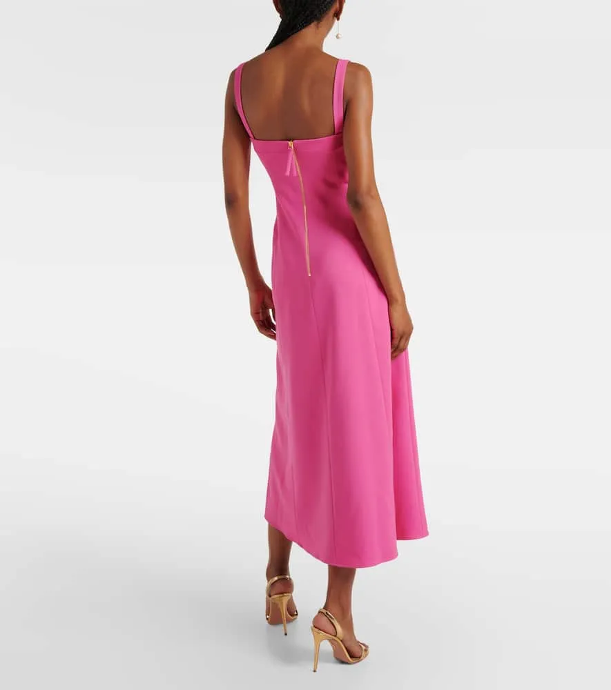 Carolina Herrera Bustier wool-blend midi dress