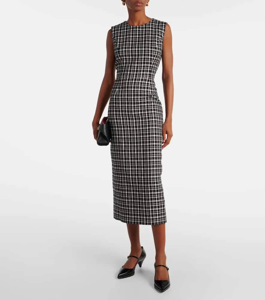 Carolina Herrera Checked midi dress