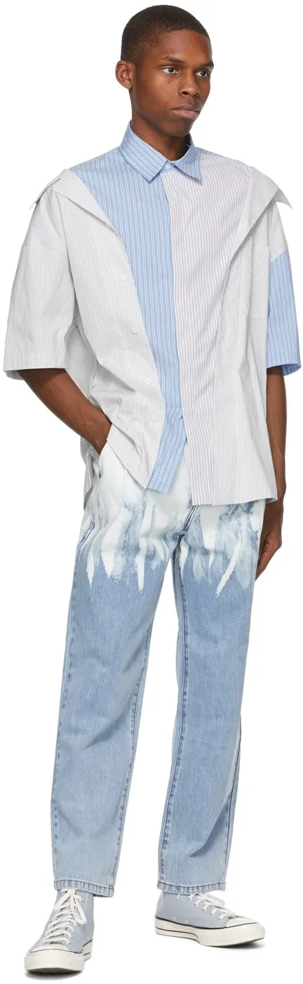 Feng Chen Wang Blue Washed Jeans