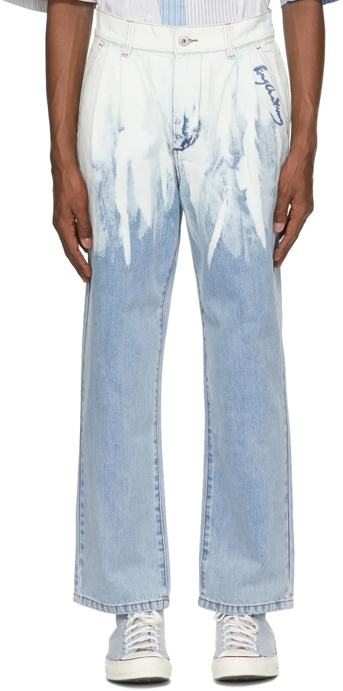 Feng Chen Wang Blue Washed Jeans