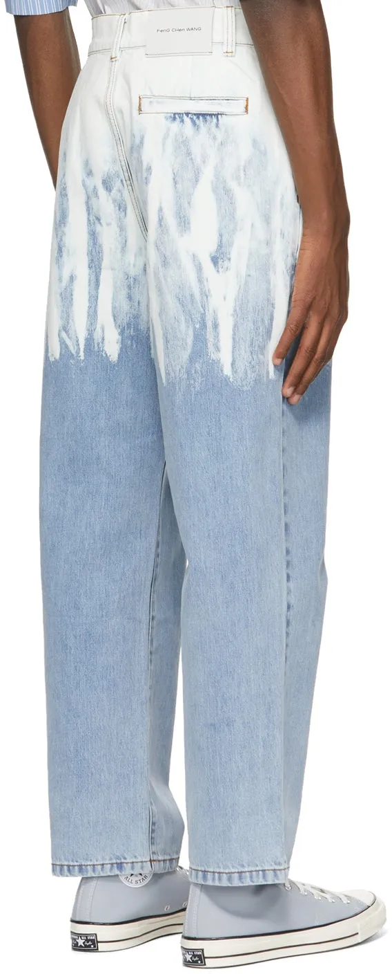 Feng Chen Wang Blue Washed Jeans