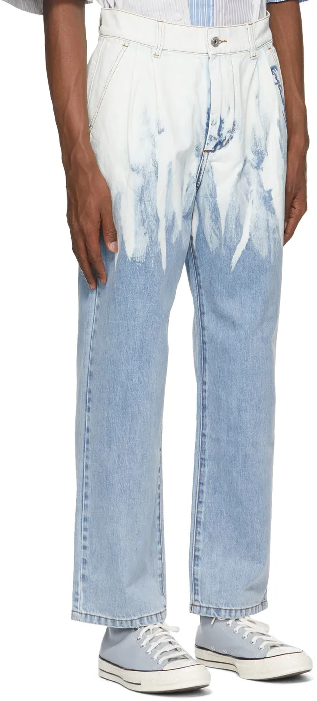 Feng Chen Wang Blue Washed Jeans