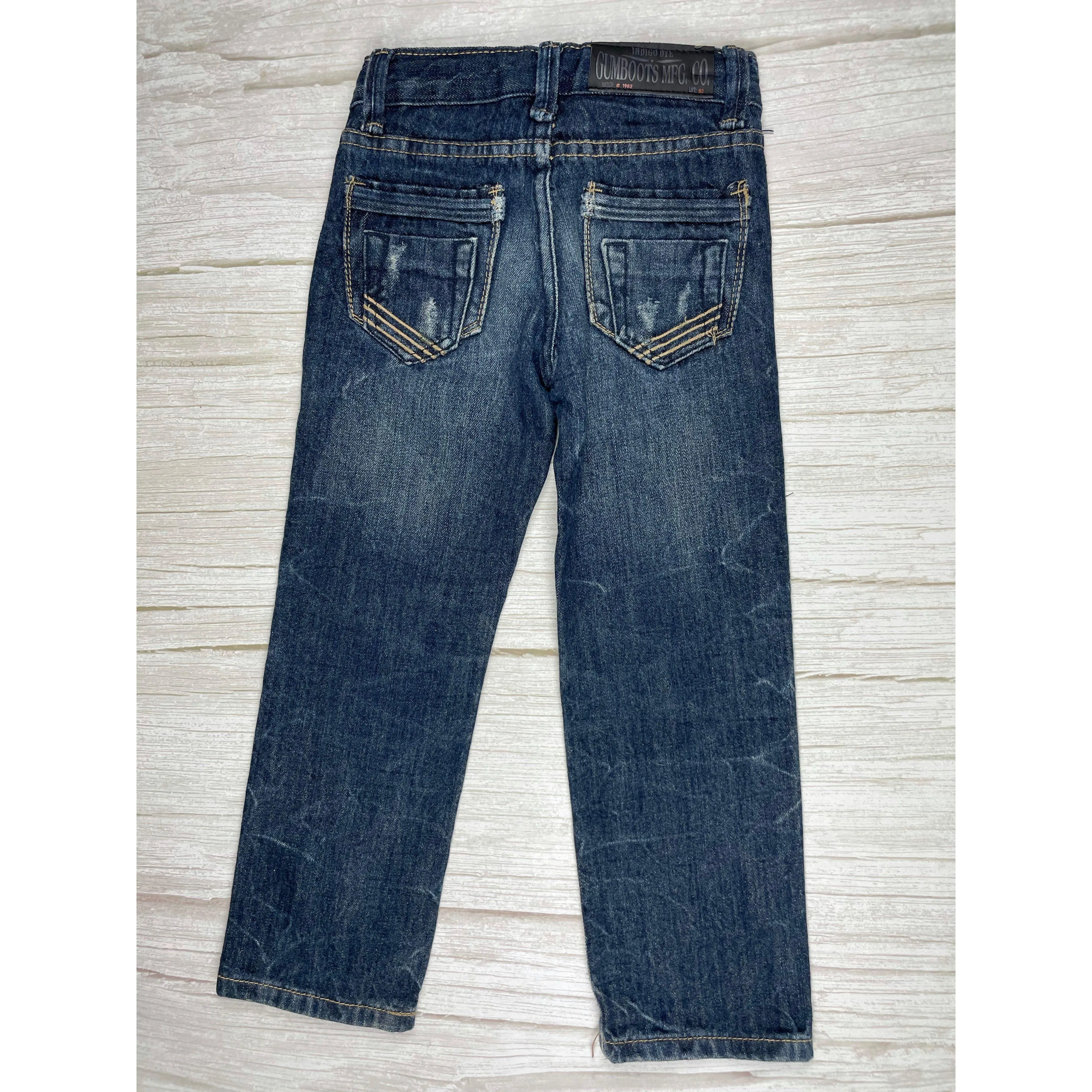 Gumboots Boys Straight Leg Distressed Denim Jeans - Size 4/5