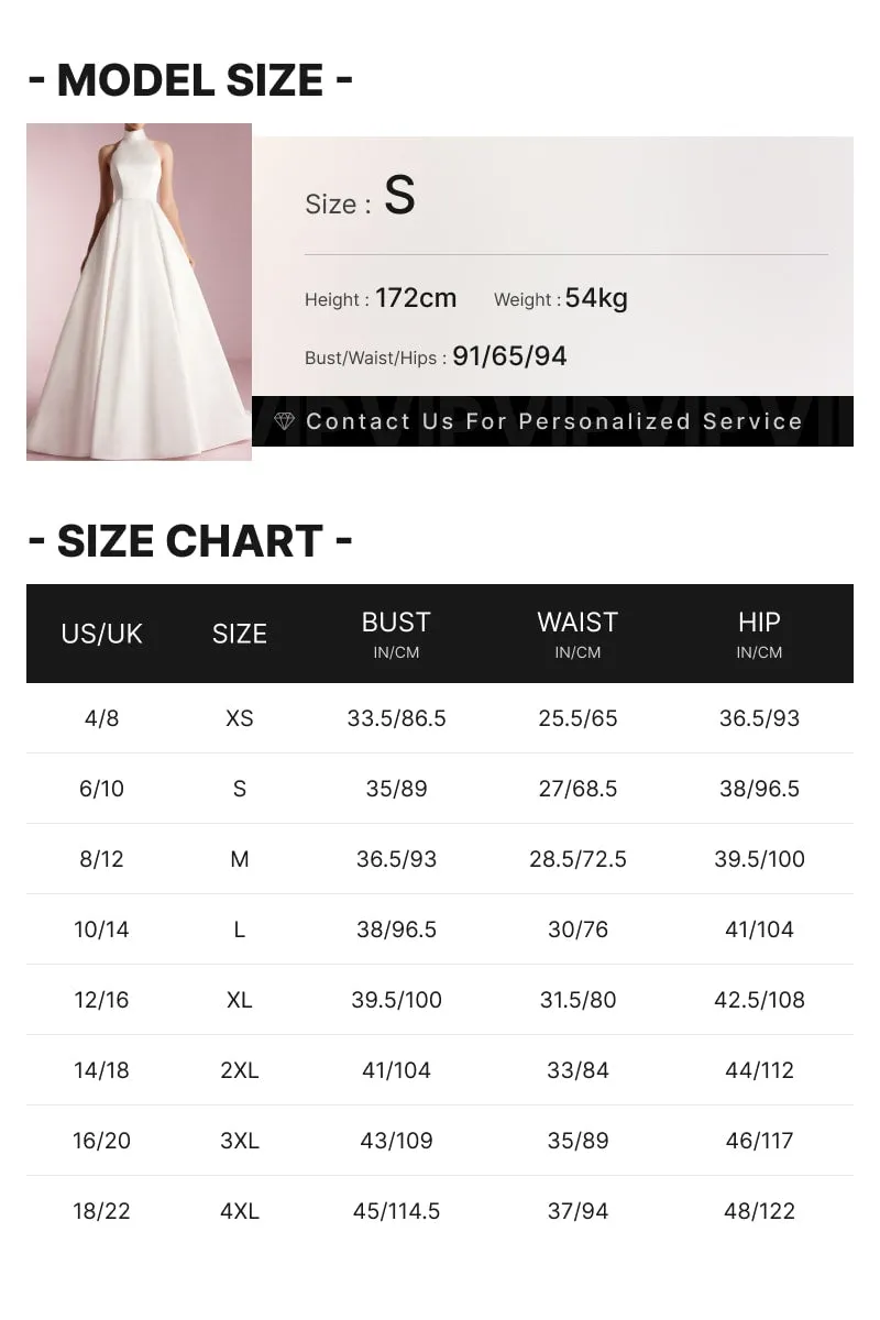 High Neck Sleeveless Wedding Dress Luxury Satin A-Line