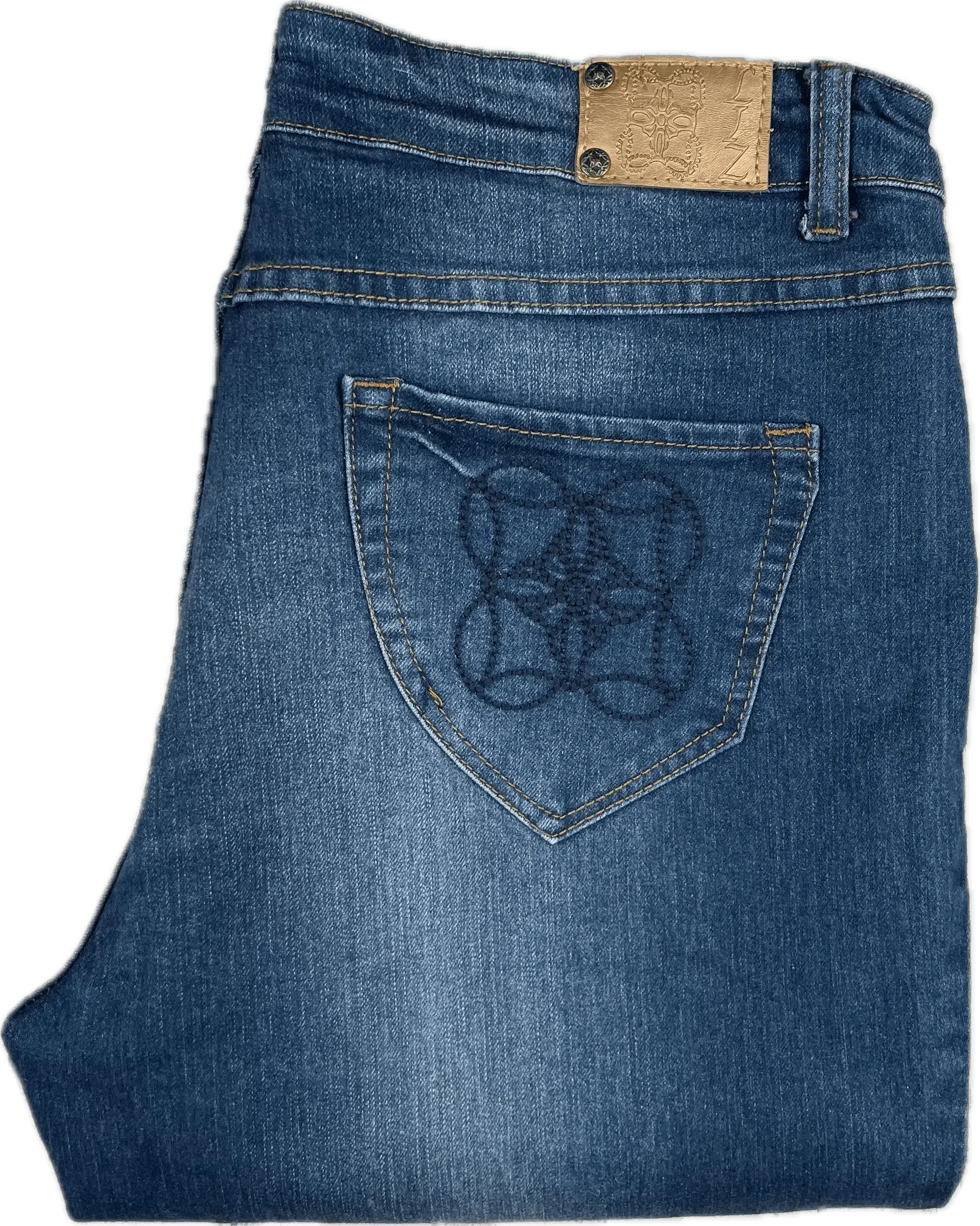 Liz Jordan Distressed Straight stretch Jeans -Size 16
