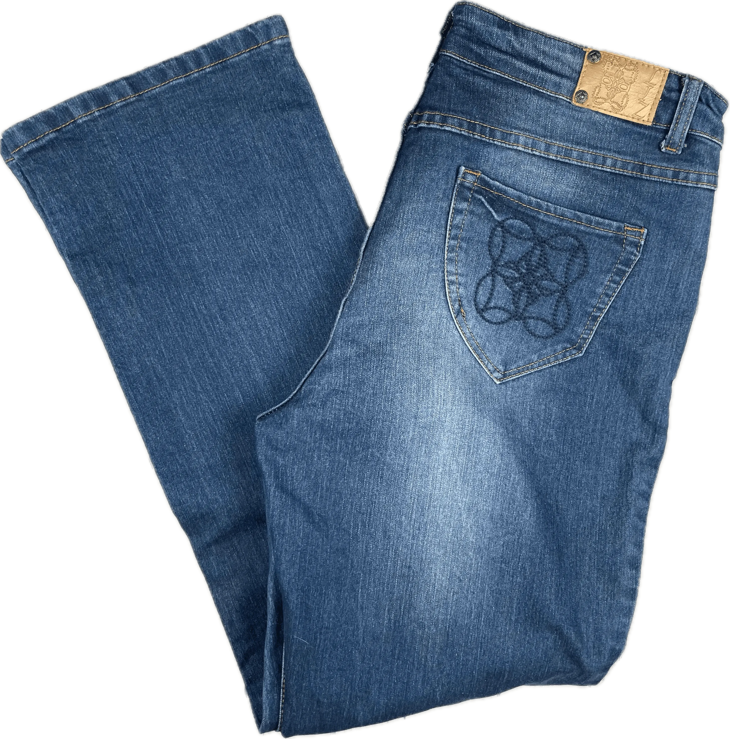 Liz Jordan Distressed Straight stretch Jeans -Size 16