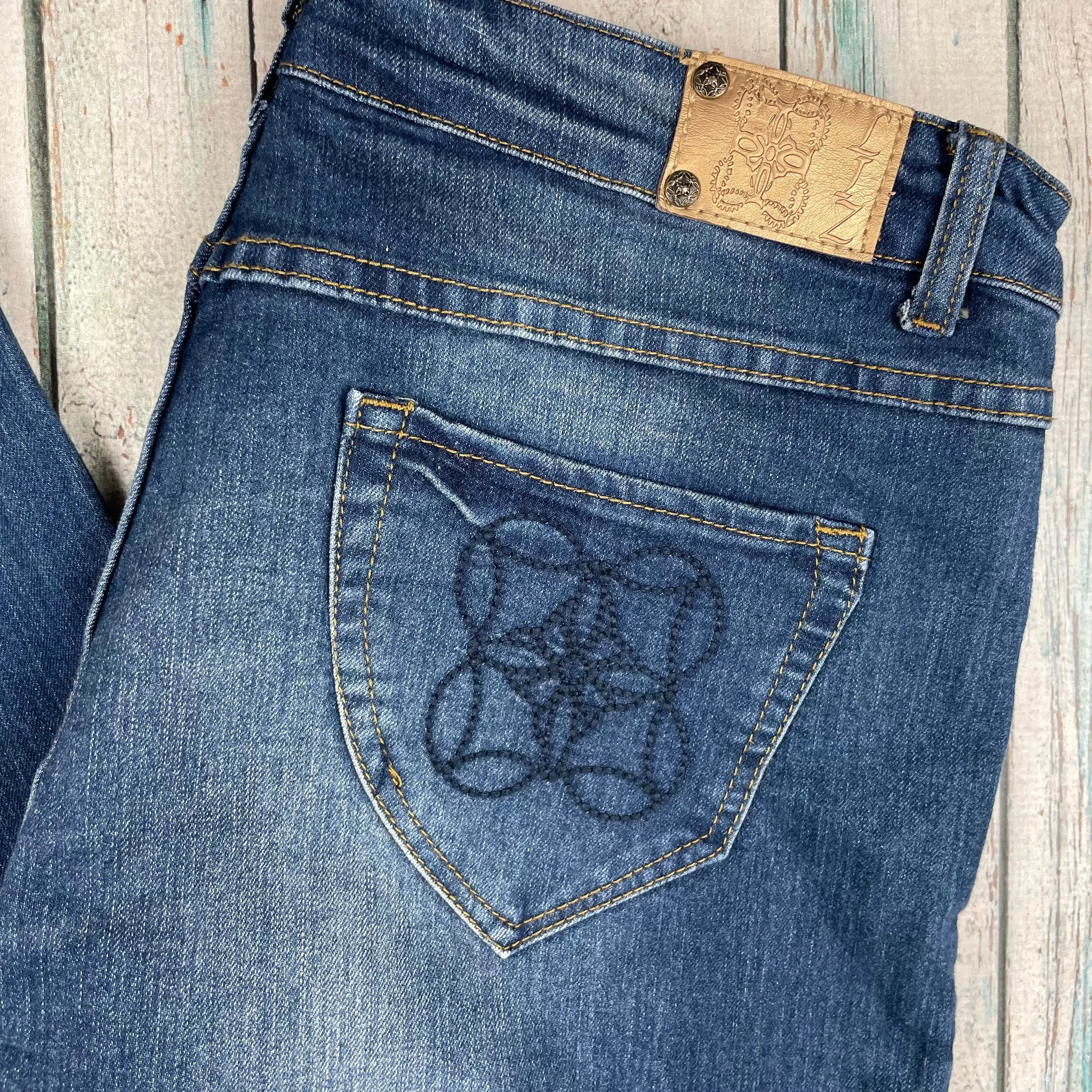 Liz Jordan Distressed Straight stretch Jeans -Size 16
