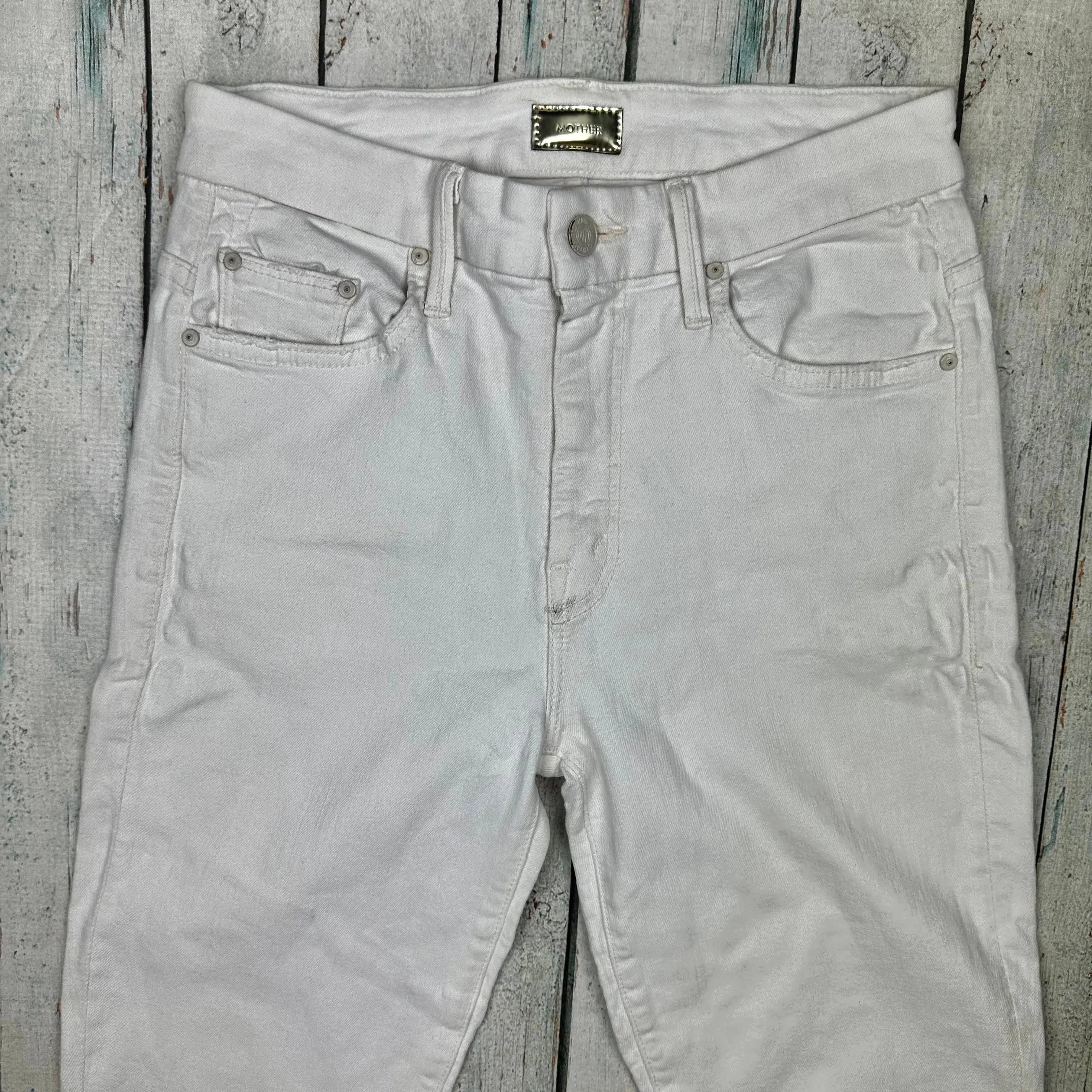 Mother 'High Waisted Looker' Whipping the Cream Jeans - Size 28