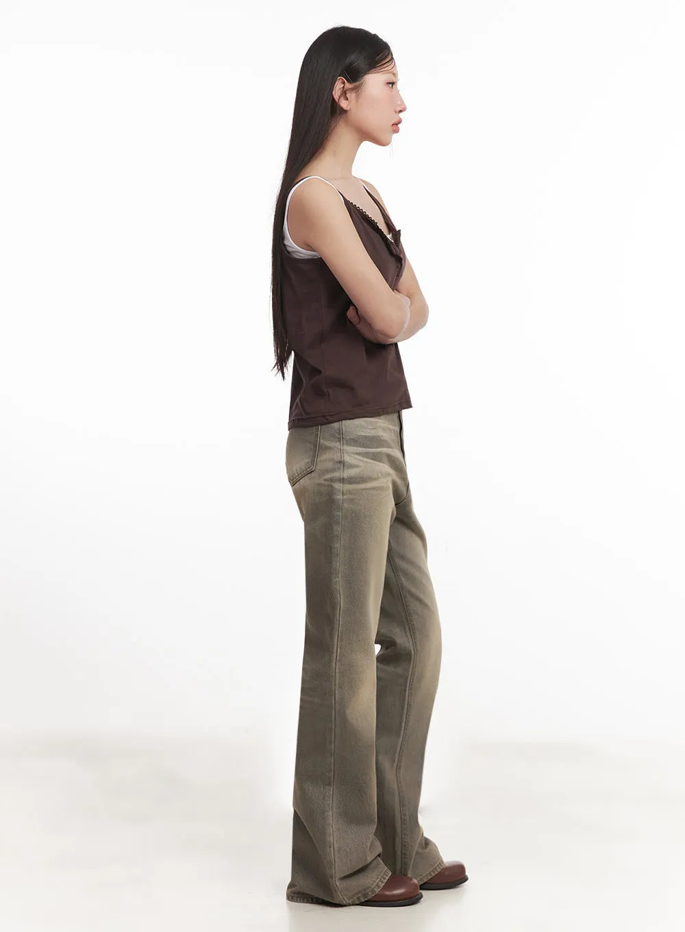 Sherry Washed Slim-Fit Bootcut Jeans IM528