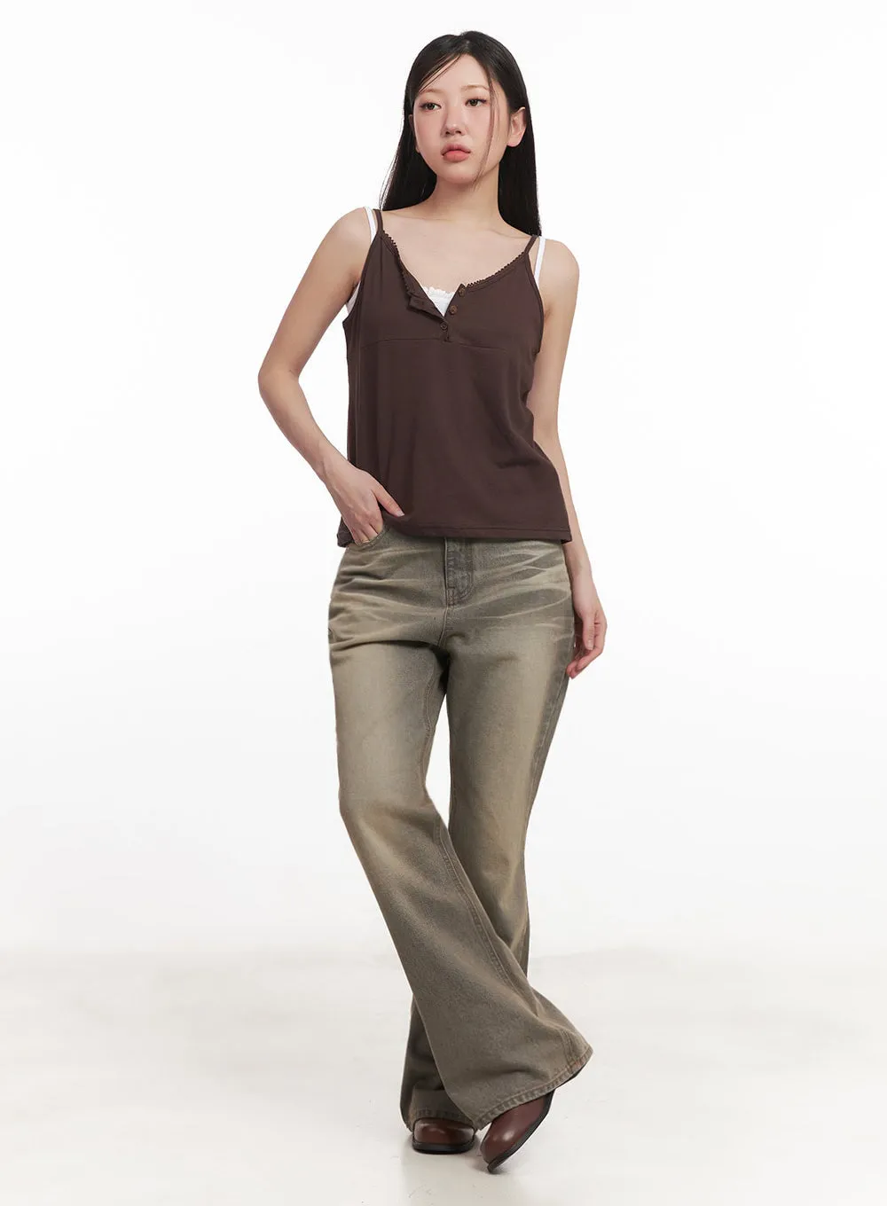 Sherry Washed Slim-Fit Bootcut Jeans IM528